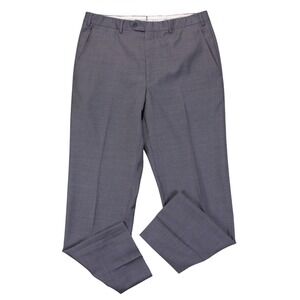 Santorelli Luxury Serge Romeo Mens 36x32 Gray Flat Front Wool Dress Pants